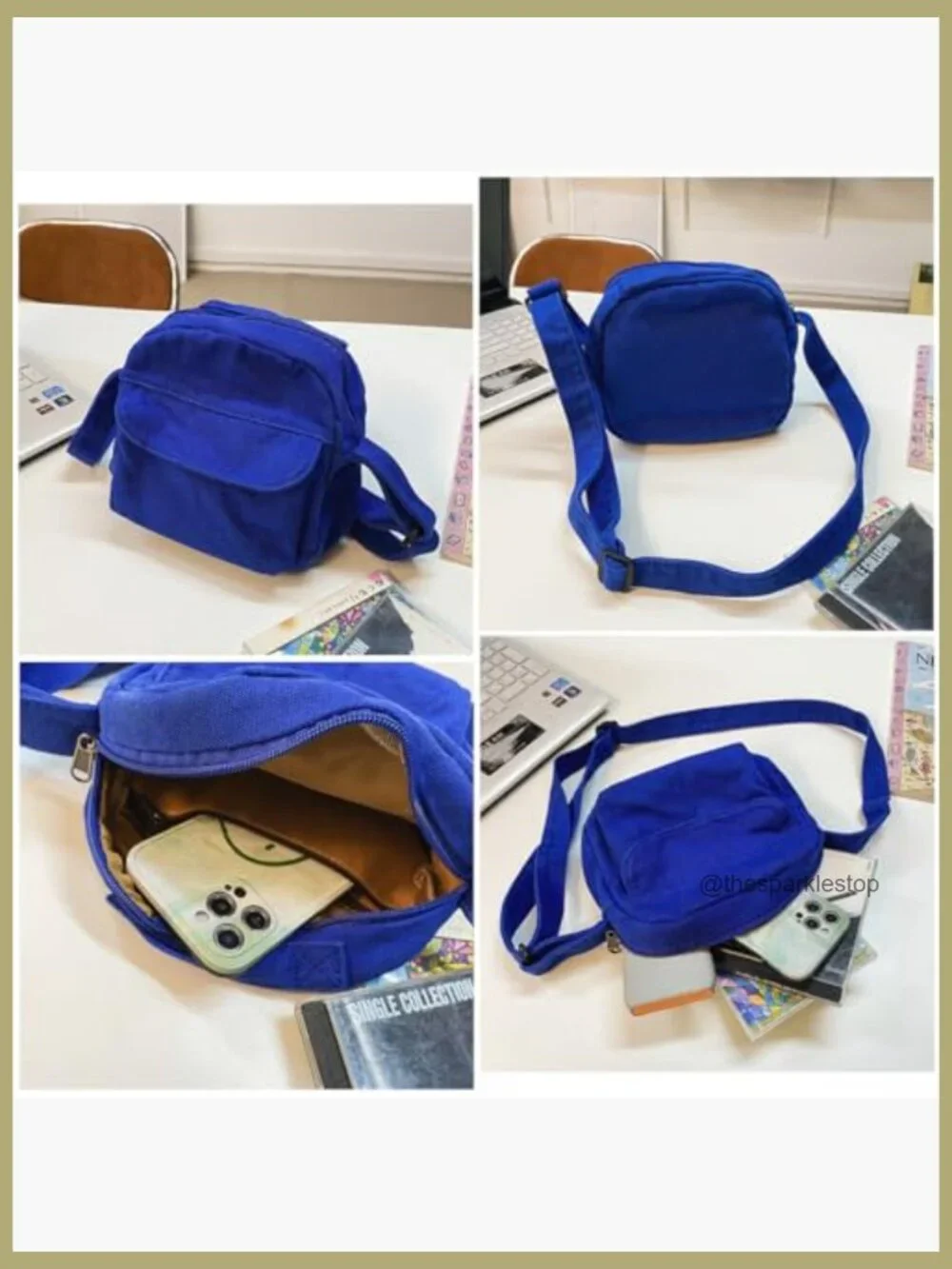 Small Canvas Crossbody Purse Hobo Bag with Adjustable Strap Phone Bag Cute